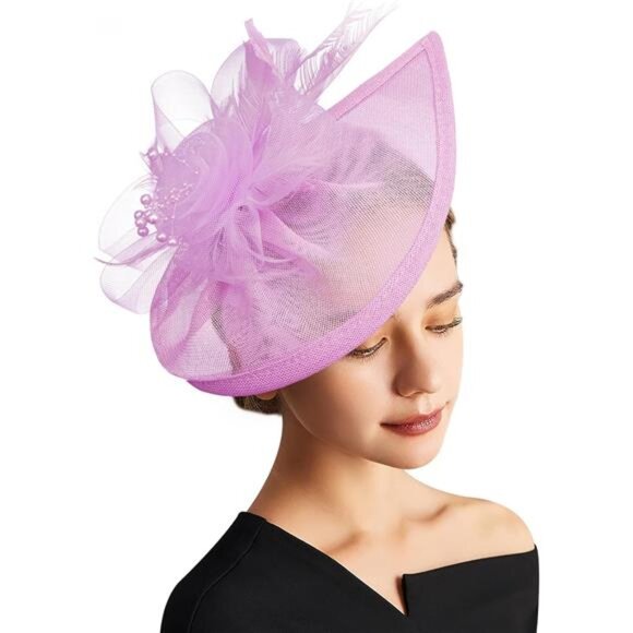 Accessories - Women Fascinator Hats Tea Party Hat Light Purple